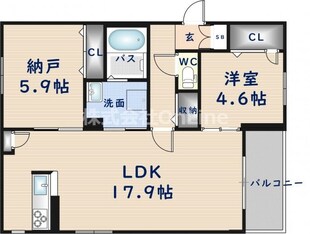 河内花園駅 徒歩4分 2階の物件間取画像